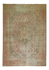 19th Century Worn Tabriz Rug, 7'6'' X 10'8''