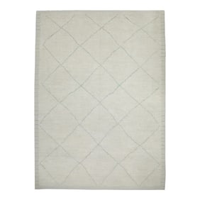 Early 21st Century Early 21st Century Beige Geometric Design Handwoven Wool Modern Tulu Rug 8'2" X 1