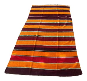 1960s Moroccan Vintage Flat-Weave Berber Rug