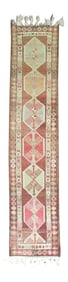 1940s Geometric Wool Turkish 12 Foot Runner