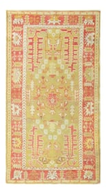 Antique Turkish Ghiordes Oushak Rug