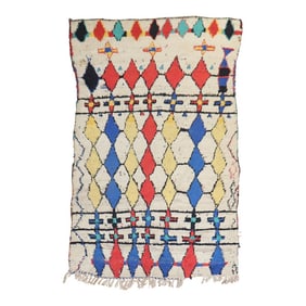 Abstract Moroccan Vintage Rug, 4'1'' X 7'