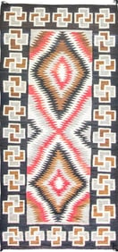 Antique Large Navajo Style Eye Dazzler Rug, 4'2" X 9'4"