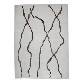 21st Century Modern Moroccan Style Wool Rug in Beige & Brown 8'10" X 12'10"