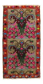 Bright Vintage Turkish Rug, 1'5'' X 2'7''