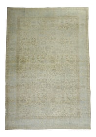 Early 20th Century Oversize Antique Beige Brown Light Rug, 10'10'' X 17'6''