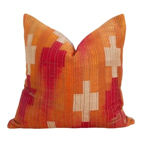 Terracota Gold Silk Phulkari Pillow