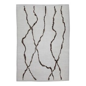 21st Century Modern Moroccan Style Wool Rug in Beige & Brown 9'2" X 12'11"