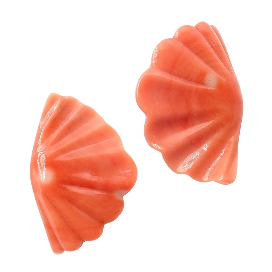 Authentic! Vintage Tiffany & Co Cummings 18k Yellow Gold Coral Fan Earrings 1982 (1 of 12)