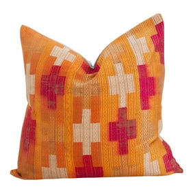 Amber Teak Silk Phulkari Pillow