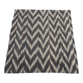 Vintage Blue and Black Ikat Cotton Woven Textile
