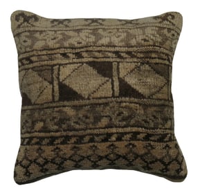 Tribal Beige Brown Rug Pillow