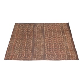 Vintage Brown and Tan Woven Cotton Ikat Textile