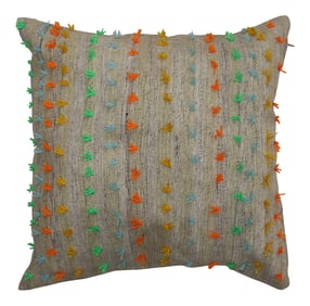 Kilim Pillow With Colorful Pops of Wool