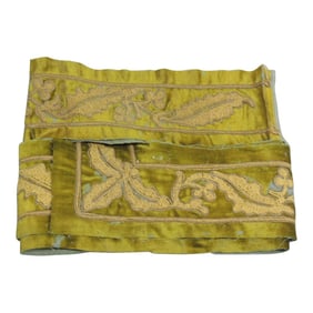Antique Acid Green and Gold Embroidered Decorative Trim