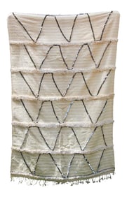 Large Vintage Tribal Moroccan Handcrafted Wedding Blanket Throw with Sequins 11