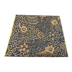 Vintage Black and Orange Printed Cotton Batik Panel