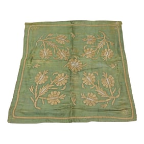 Antique Green and Gold Turkish Embroidered Textile