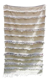 1960s Vintage Authentic Moroccan Wedding Blanket Throw With Sequins