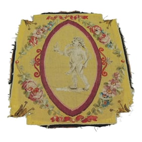 Antique Aubusson Tapestry Chair Back Cover