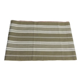 Olive Green and White Stripes Cotton Fabric