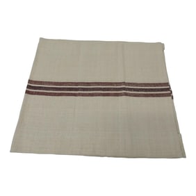 Linen Grain Sack With Brown Woven Stripes Textile