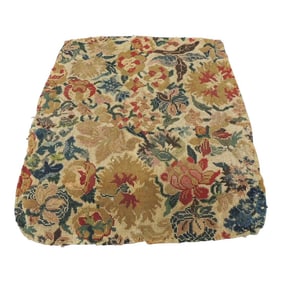 Antique Green and Red Floral Needlepoint Tapestry Chair Seat Cover
