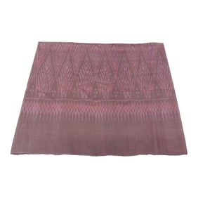 Vintage Red and Burgundy Silk Ikat Panel