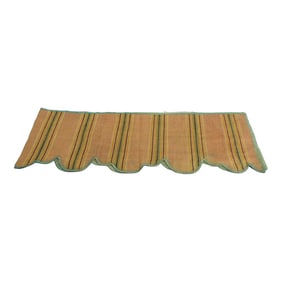 Antique Orange and Green Silk Stripes Window Valance
