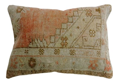 Soft Orange Oushak Rug Pillow