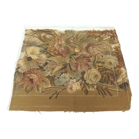 Antique Brown and Orange Aubusson Tapestry Panel