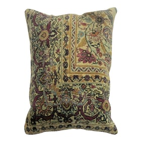 Antique Kirman Rug Pillow