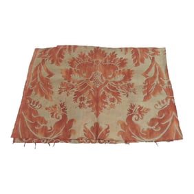 Vintage Red and Silver Fortuny Fabric Fragments #5