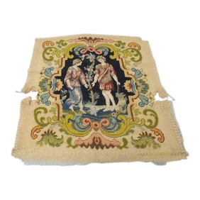 Antique Green and Orange Tapestry Seat Cover