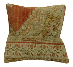 Traditional Turkish Oushak Rug Pillow