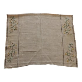 Antique Yellow and Green Turkish Embroidered Textile Fragment