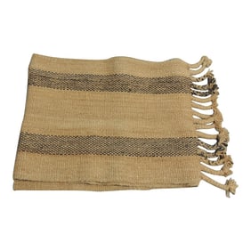 Brown and Camel Woven Turkish Table Runner Fragment With Fringes