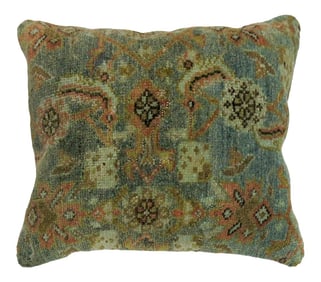 Aqua Blue Terracotta Vintage Rug Pillow