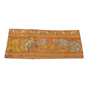 Antique Orange and Red Woven Silk Ribbon Style Textile
