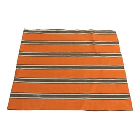 Antique Orange and Brown French Linen Stripe Fabric