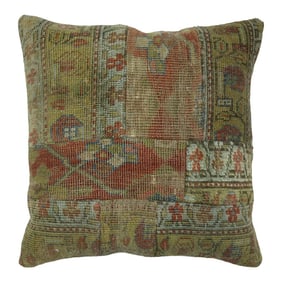 Antique Patchwork Persian Rug Pillow