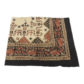 Vintage Black and Red Printed Batik Textile Border