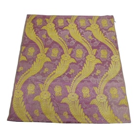 Antique Gold & Purple Metallic Threads Woven Textiles Panels - Set of 2