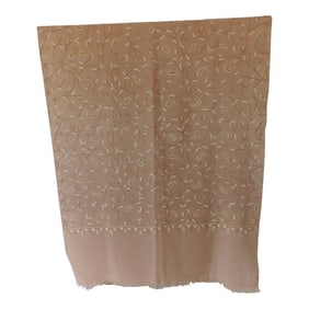 Beige Tone-On-Tone Suzani Embroidery Style Shawl