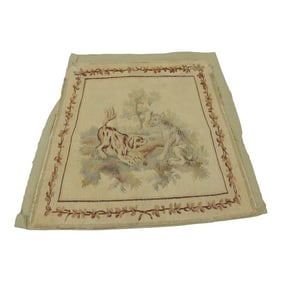 Antique Aubusson Tapestry Chair Seat Cover