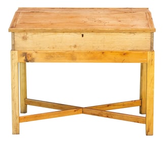 19th Century English Lap Desk on Wooden Stand