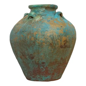 Aged Blue Indo-Chinese Martaban Pot