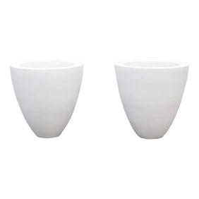 Classic White Round Planter, Set of 2