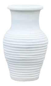 Chalk White Folegandros Reeded Planter