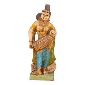 Antique Indian Stone Temple Musician Statue